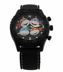 New Horizons Production Teenage Mutant Ninja Turtles Cast Black Genuine  Leather Band Wrist Watch